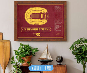 Cutler West Vintage USC Trojans - LA Coliseum Blueprint Seating Chart Art Print
