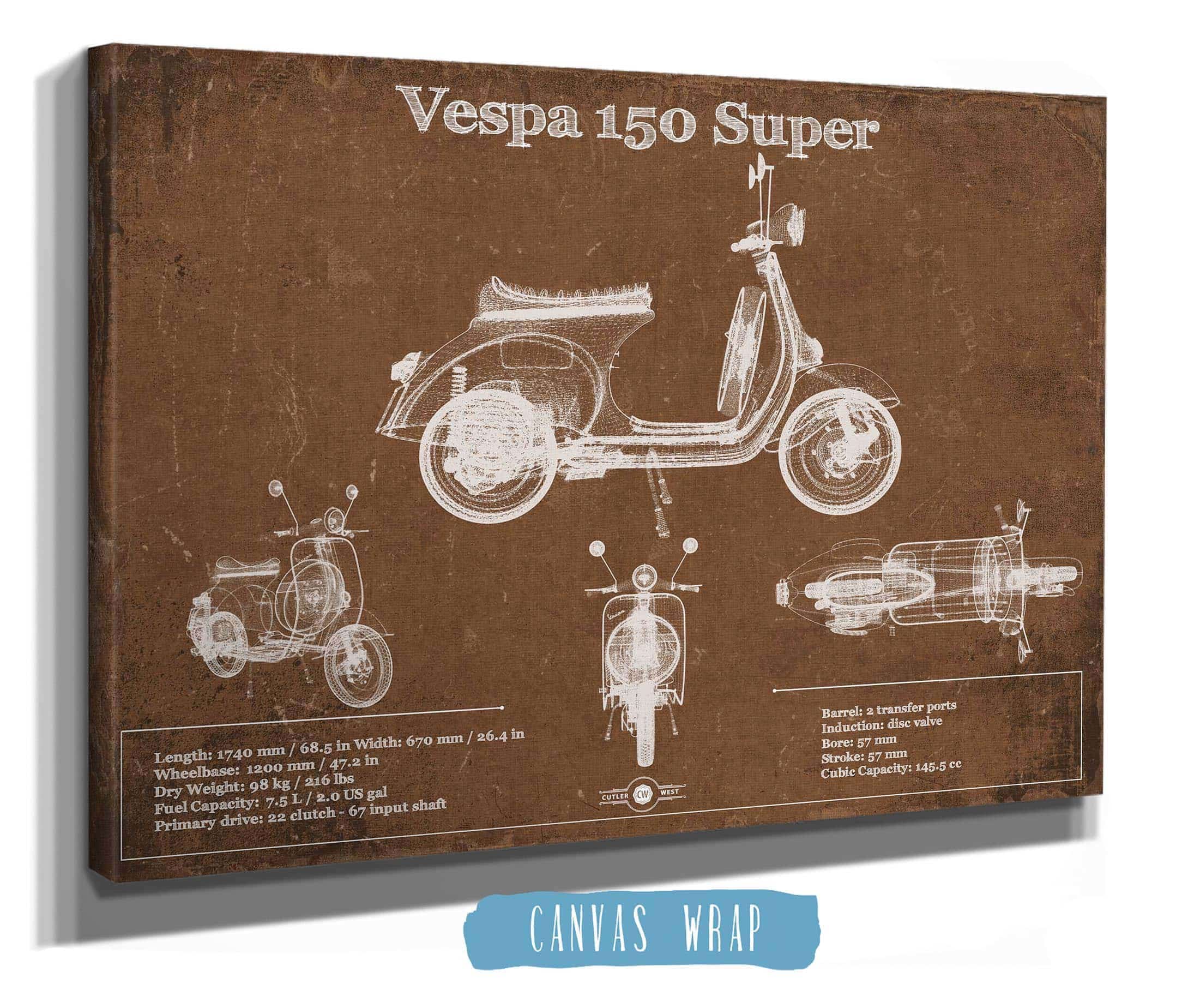 Vintage Vespa 150 VBC Scooter Blueprint | Cutler West