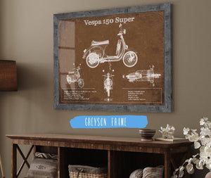 Cutler West Vintage Vespa 150 VBC Scooter Patent Print