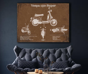 Cutler West Vintage Vespa 150 VBC Scooter Patent Print
