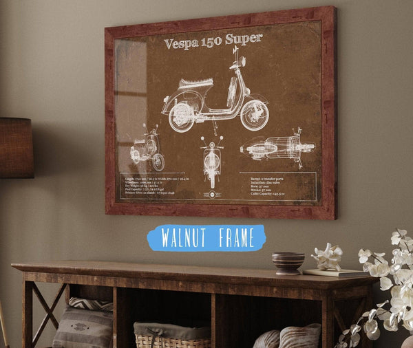 Cutler West Vintage Vespa 150 VBC Scooter Patent Print