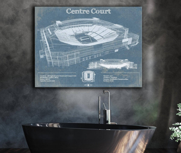 Cutler West Vintage Wimbledon - Centre Court Tennis Blueprint Art