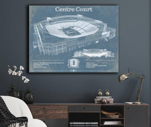 Cutler West Vintage Wimbledon - Centre Court Tennis Blueprint Art