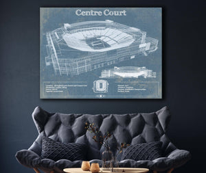 Cutler West Vintage Wimbledon - Centre Court Tennis Blueprint Art