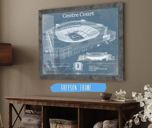 14" x 11" / Greyson Frame Cutler West Vintage Wimbledon - Centre Court Tennis Blueprint Art
