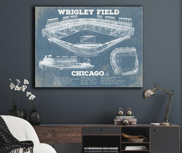 Cutler West Vintage Wrigley Field Print - Chicago Cubs Baseball Art Print