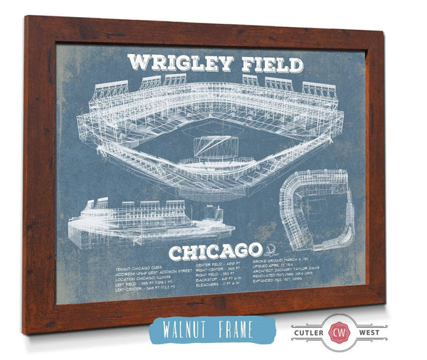 Cutler West Vintage Wrigley Field Print - Chicago Cubs Baseball Art Print