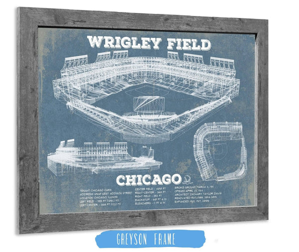 14" x 11" / Greyson Frame Cutler West Vintage Wrigley Field Print - Chicago Cubs Baseball Art Print
