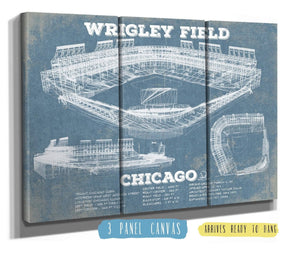 36" x 24" / 3 Panel Canvas Wrap Cutler West Vintage Wrigley Field Print - Chicago Cubs Baseball Art Print