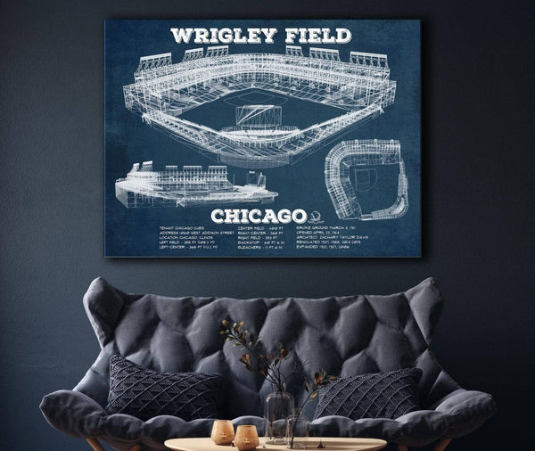 Cutler West Vintage Wrigley Field Print - Chicago Cubs Baseball Print