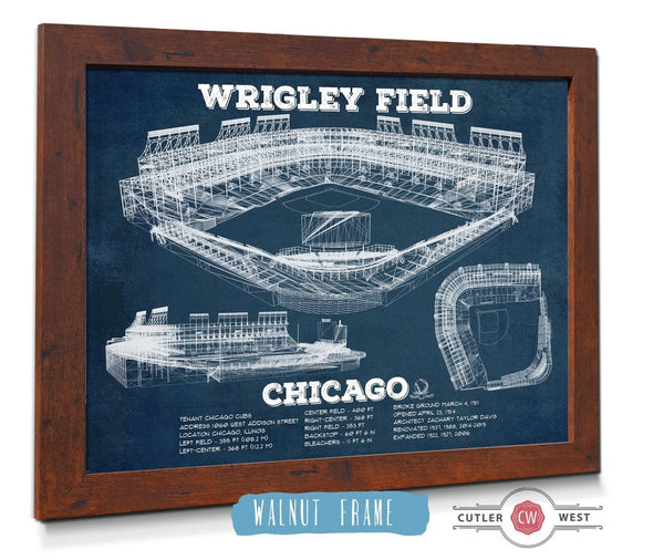 Cutler West Vintage Wrigley Field Print - Chicago Cubs Baseball Print