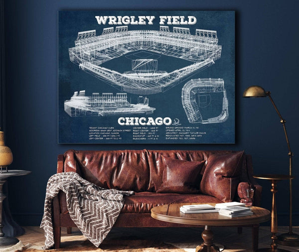Cutler West Vintage Wrigley Field Print - Chicago Cubs Baseball Print