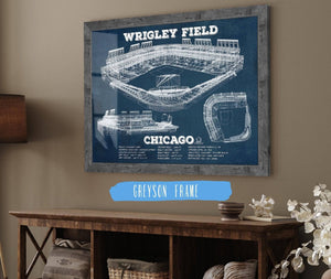 14" x 11" / Greyson Frame Cutler West Vintage Wrigley Field Print - Chicago Cubs Baseball Print