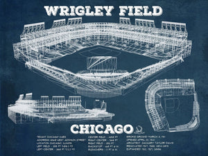 14" x 11" / Unframed Cutler West Vintage Wrigley Field Print - Chicago Cubs Baseball Print