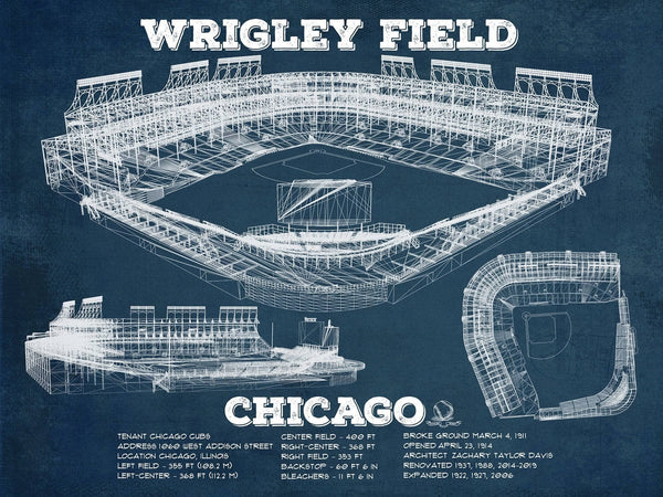 14" x 11" / Unframed Cutler West Vintage Wrigley Field Print - Chicago Cubs Baseball Print