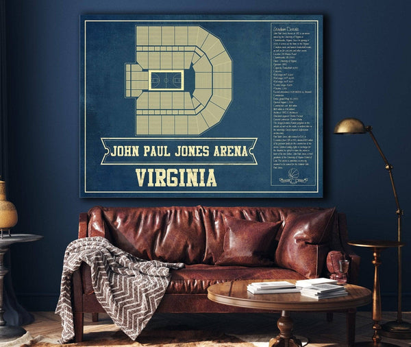 Cutler West Virginia Cavaliers - John Paul Jones Arena Seating Chart - College Basketball Blueprint Art