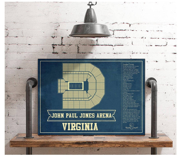 Cutler West Virginia Cavaliers - John Paul Jones Arena Seating Chart - College Basketball Blueprint Art