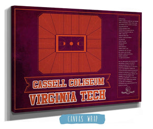 Cutler West Virginia Cavaliers - John Paul Jones Arena Seating Chart -Team Color- College Basketball Blueprint Art