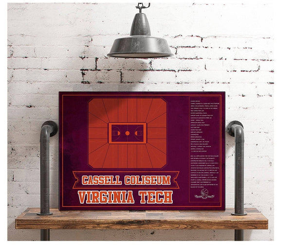 Cutler West Virginia Cavaliers - John Paul Jones Arena Seating Chart -Team Color- College Basketball Blueprint Art