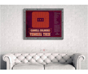 Cutler West Virginia Cavaliers - John Paul Jones Arena Seating Chart -Team Color- College Basketball Blueprint Art