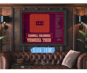 Cutler West Virginia Cavaliers - John Paul Jones Arena Seating Chart -Team Color- College Basketball Blueprint Art