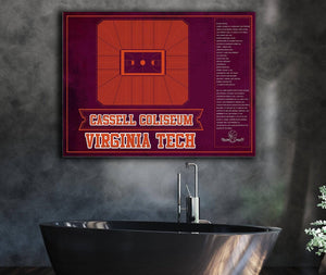 Cutler West Virginia Cavaliers - John Paul Jones Arena Seating Chart -Team Color- College Basketball Blueprint Art