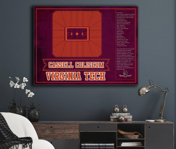 Cutler West Virginia Cavaliers - John Paul Jones Arena Seating Chart -Team Color- College Basketball Blueprint Art