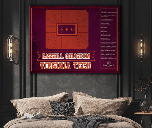 Cutler West Virginia Cavaliers - John Paul Jones Arena Seating Chart -Team Color- College Basketball Blueprint Art