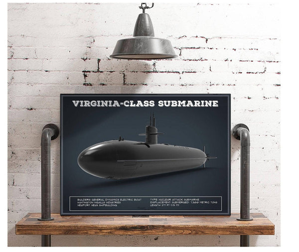 Cutler West Virginia-Class submarine Blueprint Patent Original Art