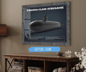 Cutler West Virginia-Class submarine Blueprint Patent Original Art