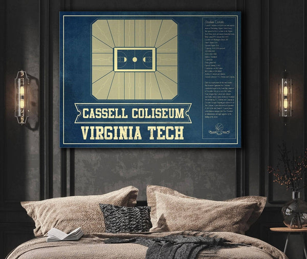 Cutler West Virginia Tech Hokies - Cassell Coliseum Seating Chart - College Basketball Blueprint Art