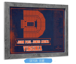 14" x 11" / Greyson Frame Cutler West Virginia Tech Hokies - Cassell Coliseum Seating Chart - College Basketball Blueprint Team Color Art