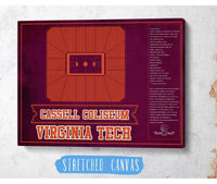 Cutler West Virginia Cavaliers - John Paul Jones Arena Seating Chart -Team Color- College Basketball Blueprint Art