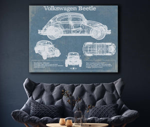 Cutler West Volkswagen Beetle Blueprint Vintage Auto Print