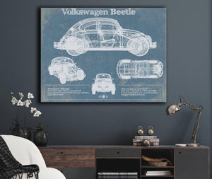 Cutler West Volkswagen Beetle Blueprint Vintage Auto Print