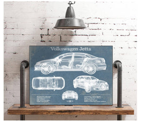 Cutler West Volkswagen Jetta Vintage Blueprint Auto Print