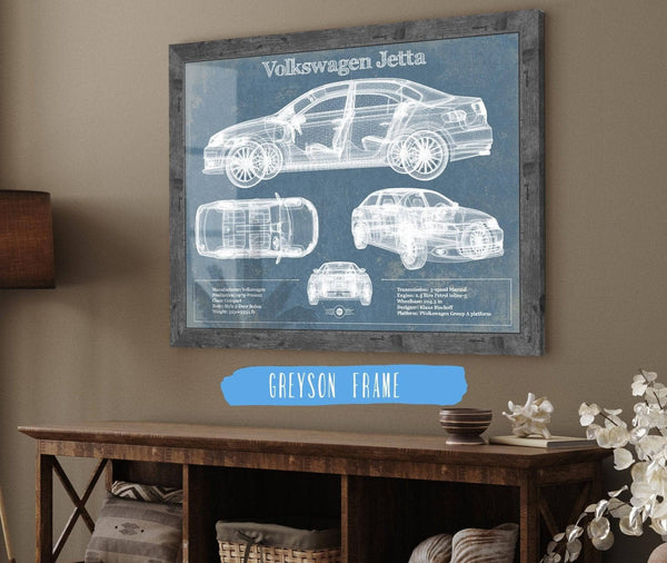 Cutler West Volkswagen Jetta Vintage Blueprint Auto Print