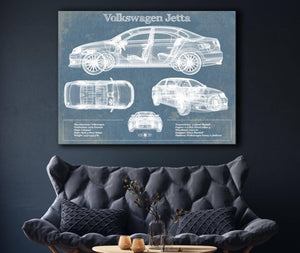 Cutler West Volkswagen Jetta Vintage Blueprint Auto Print