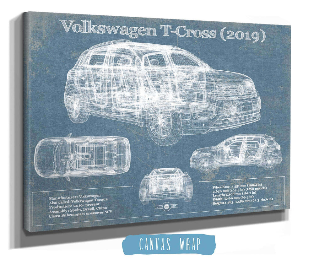 Cutler West Volkswagen T Cross (2019) Blueprint Vintage Auto Print