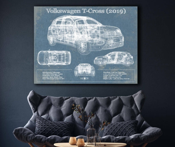 Cutler West Volkswagen T Cross (2019) Blueprint Vintage Auto Print