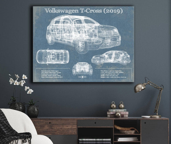 Cutler West Volkswagen T Cross (2019) Blueprint Vintage Auto Print