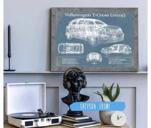 Cutler West Volkswagen T Cross (2019) Blueprint Vintage Auto Print