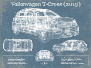 Cutler West Volkswagen T Cross (2019) Blueprint Vintage Auto Print