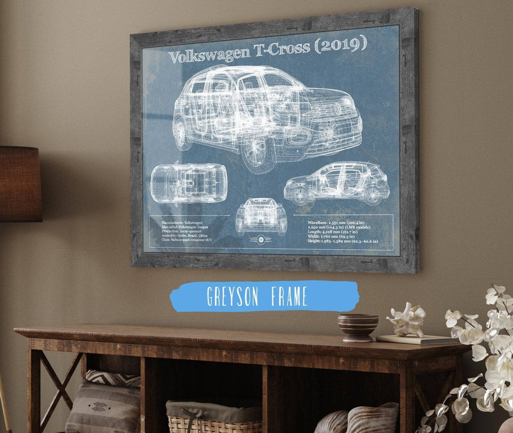 Cutler West Volkswagen T Cross (2019) Blueprint Vintage Auto Print
