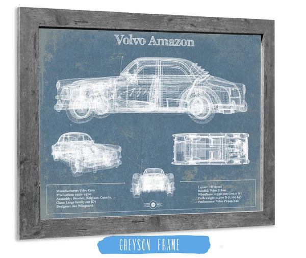 14" x 11" / Greyson Frame Cutler West Volvo Amazon Vintage Blueprint Auto Print