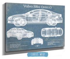 Cutler West Volvo S80 (2011) Vintage Blueprint Auto Print