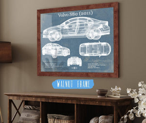 Cutler West Volvo S80 (2011) Vintage Blueprint Auto Print