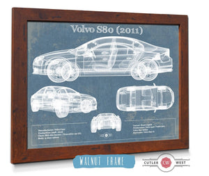 Cutler West Volvo S80 (2011) Vintage Blueprint Auto Print
