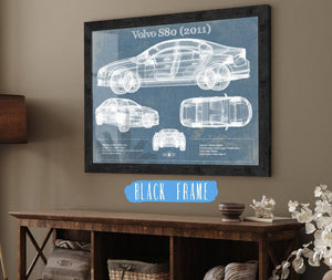 Cutler West Volvo S80 (2011) Vintage Blueprint Auto Print