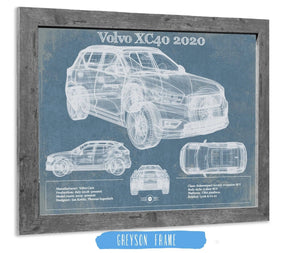 Cutler West Volvo XC40 SUV Vintage Blueprint Auto Print